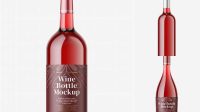 6326+ Clear Glass Bottle With Red Wine PSD Mockup Include TIFF