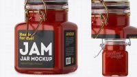 6327+ 100ml Glass Red Jam Jar with Clamp Lid PSD Mockup Elegant and Stylish Mockup