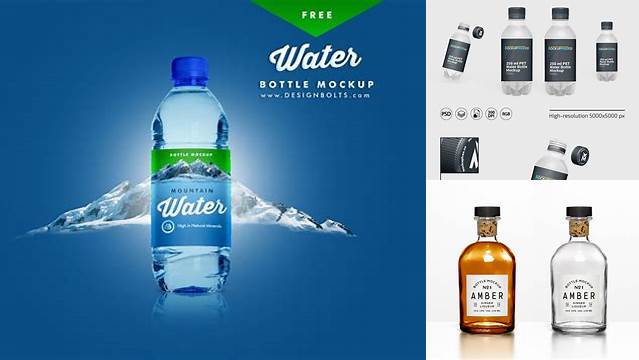 6331+ Green PET Water Bottle PSD Mockup Elegant and Versatile PSD Resource