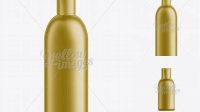 6332+ Gold Plastic Cosmetic Bottle with Lid 500 ml Layered Photoshop Template