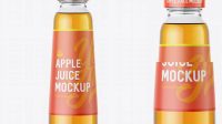 6333+ 300ml Clear Glass Bottle with Apple Juice PSD Mockup Fully Layered PSD Freebie