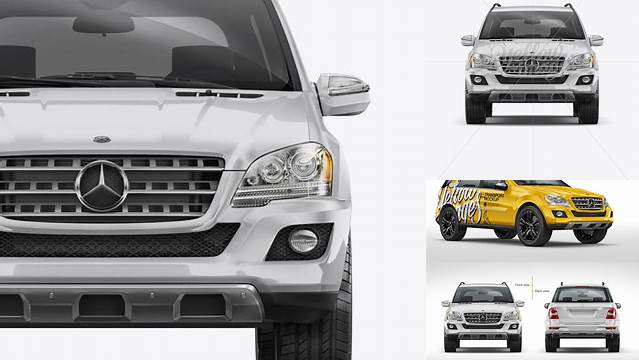 6333+ Mercedes-Benz ML PSD Mockup Front view Creative Layered Mockup Freebie