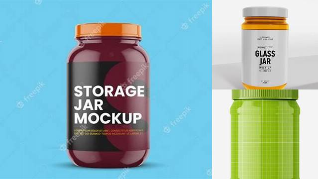 6336+ Glossy Storage Jar PSD Mockup Easy Editable