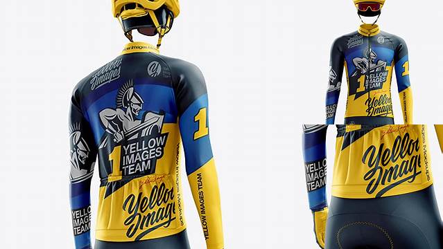 6339+ Men’s Full Cycling Thermal Kit PSD Mockup Hero Back Shot Exclusive Free Photoshop Asset