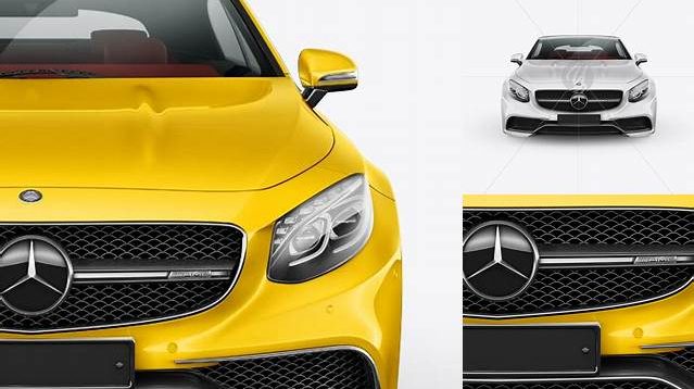 6339+ Mercedes-Benz S63 AMG Cabriolet PSD Mockup Front View Editable Photoshop Free Mockup