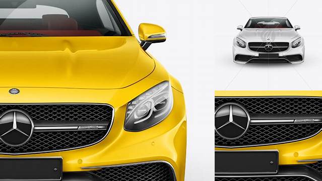 6339+ Mercedes-Benz S63 AMG Cabriolet PSD Mockup Front View Editable Photoshop Free Mockup