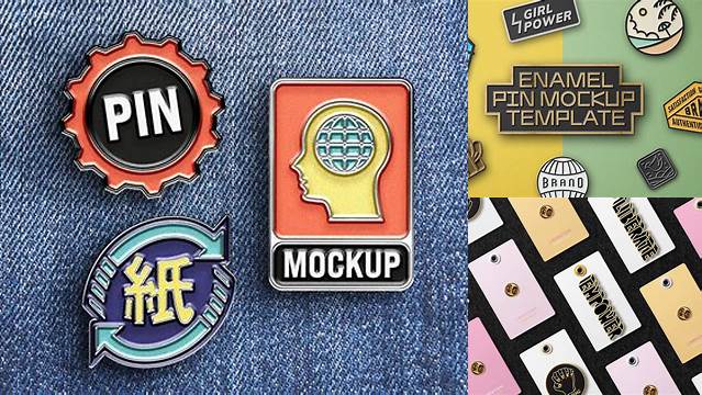 634+ Logo Enamel Pin Mockup Vk Include TIFF