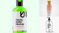 634+ Plastic Lotion Bottle with Clear Liquid PSD Mockup Advanced Editable PSD