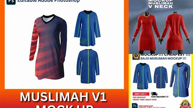 6341+ Mockup Baju Muslimah Include TIFF