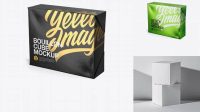 6342+ Stock Cube PSD Mockup Half Side View High Angle Shot Stylish Free PSD