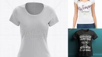 6344+ Women's T-Shirt Front View HQ PSD Mockup Custom Mockup Graphic Design