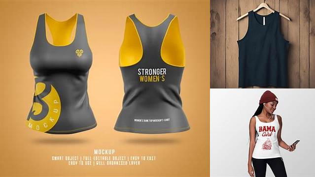 6345+ Womens Tank Top Premium PSD Mockup Back View Premium Freebie for Designers