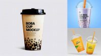 6346+ Boba Cup Mockup Free Mockup PSD