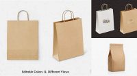 635+ Stitched Paper Bag PSD Mockup Front View Elegant and Stylish Mockup