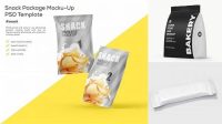 6352+ Matte Snack Pack PSD Mockup Half Side View Custom Design Freebie PSD