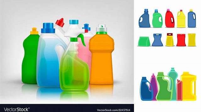 6352+ Plastic Detergent Bottle with Chemical Liquid Free Graphic Design Resource