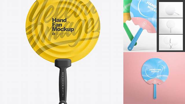 6352+ Plastic Hand Fan Mockup Free Hight Resolution