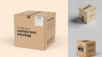 6353+ Matte Square Carton Box PSD Mockup Half Side View Photoshop Freebie