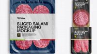 6354+ Plastic Vacuum Tray with Classic Salami PSD Mockup Professional Quality PSD Freebie