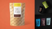 6355+ Kraft Stand Up Pouch with Label PSD Mockup Custom Graphic Resource Free Download