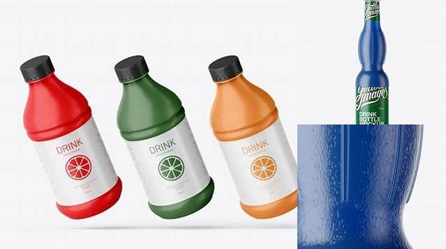 6357+ Textured Plastic Bottle with Blue Drink PSD Mockup Stylish PSD for Free