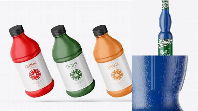 6357+ Textured Plastic Bottle with Blue Drink PSD Mockup Stylish PSD for Free