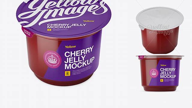 6358+ Cherry Jelly Cup PSD Mockup High-Angle Shot Digital Download