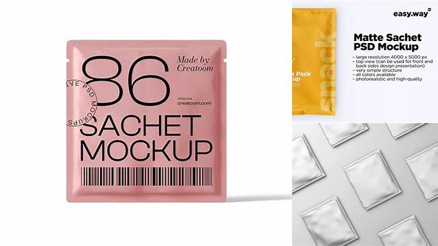 6358+ Sachets PSD Mockup Half Side View Easy-to-Edit Photoshop Freebie