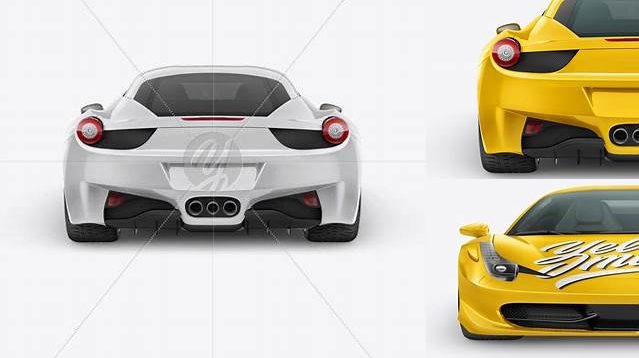 6361+ Ferrari 458 Italia PSD Mockup Back view Modern and Unique Freebie PSD