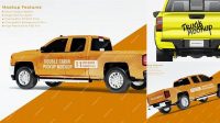 6364+ Pickup Truck PSD Mockup Back View Premium Design Freebie