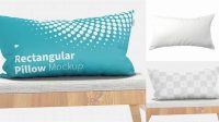 6364+ Rectangular Pillow PSD Mockup Front View Exclusive PSD Design Freebie