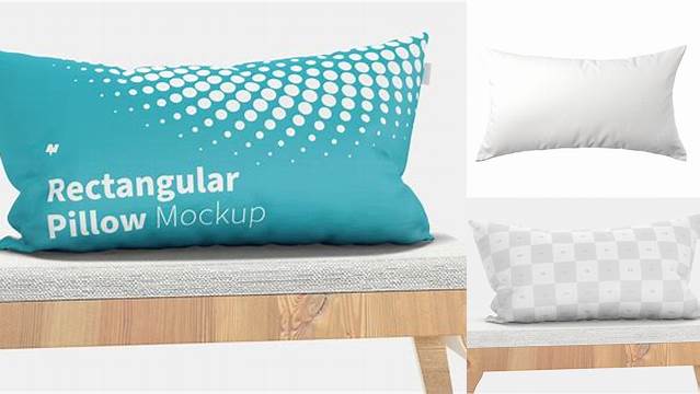 6364+ Rectangular Pillow PSD Mockup Front View Exclusive PSD Design Freebie