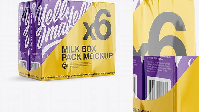 6365+ Pack With 6 Carton Package PSD Mockup Half Side View Modern PSD Templates