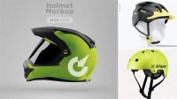 6366+ Cycling Helmet PSD Mockup Side View Editable and Customizable PSD