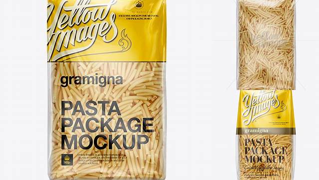 6371+ Gramigna Pasta Package PSD Mockup Exclusive Layered PSD Mockup