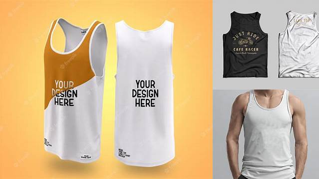 6372+ Men’s Jersey Tank Top PSD Mockup Back View Exclusive PSD Design Freebie