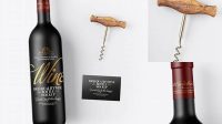 6373+ Ceramic Wine Bottle with Corkscrew and Card PSD Mockup Fully Editable Photoshop PSD Free Download