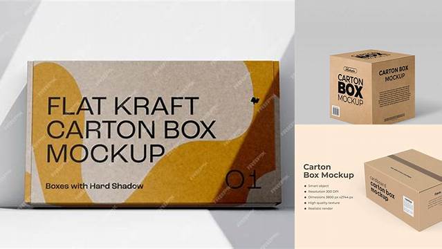 6374+ Matte Carton Box PSD Mockup Front View Exclusive and Stylish Design PSD