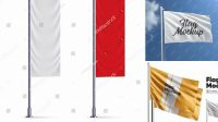 6374+ Mockup Bendera Cdr Include TIFF