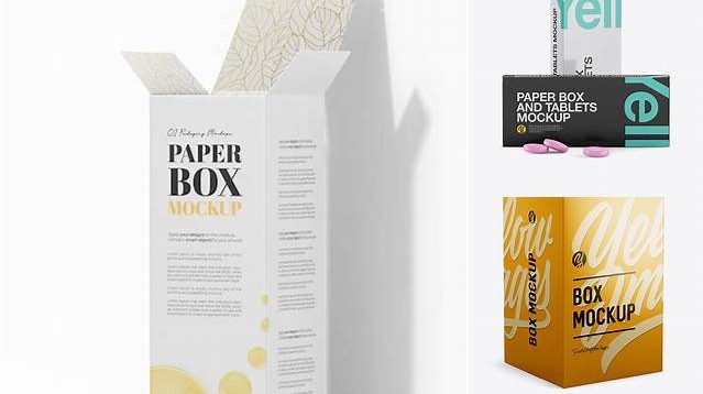 6379+ Two Paper Boxes PSD Mockup Half Side View High-Angle Shot Modern PSD Templates