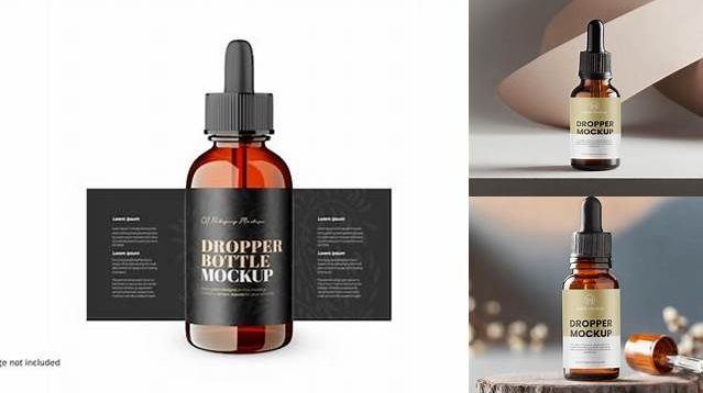 638+ Treatment Amber Bottle with Dropper PSD Mockup Free PSD