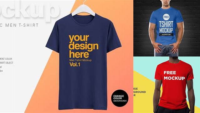 6385+ Men's T-Shirt Front View HQ PSD Mockup Free PSD for Creatives