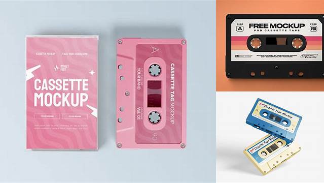 6391+ Cassette Mockup Free Creative High-Resolution PSD Freebie