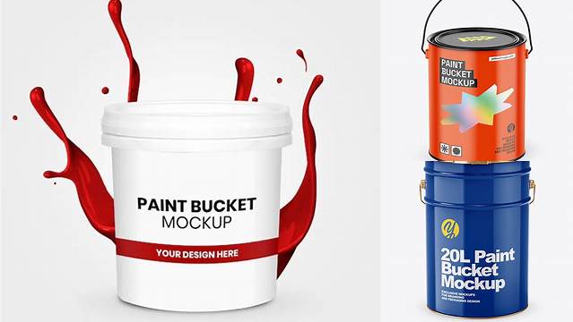 6397+ 20L Glossy Paint Bucket PSD Mockup Exclusive and Stylish Design PSD