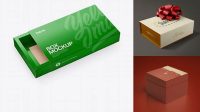 6398+ Glossy Gift Box PSD Mockup High-Resolution Graphic