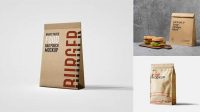 6399+ Kraft Paper Food Bag PSD Mockup Front View High-End Professional PSD Resources