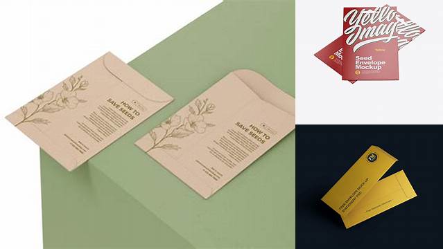 640+ Two Matte Seed Envelopes PSD Mockup Digital Download PSD for Free