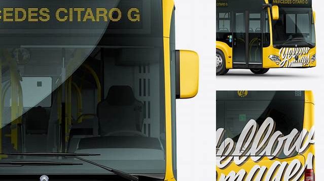 6404+ Mercedes-Benz Citaro G Bus PSD Mockup Back view Advanced Photoshop Design Free