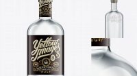 6405+ 75cl Oslo Plate Vodka Bottle with Wooden Cap PSD Mockup Modern Photoshop Resource