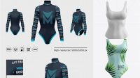 6410+ Women's Bodysuit PSD Mockup Front View Creative Free Photoshop Template